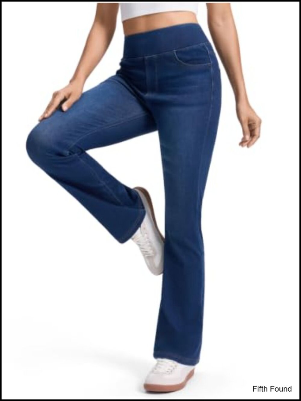 Women's Pull On Bootcut Jeans High Waisted Stretchy Flare with Pockets